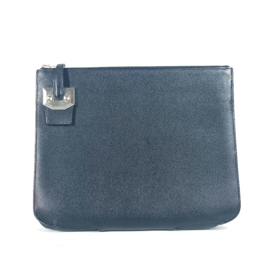 Hermès Cityhall, Black, Leather, clutch