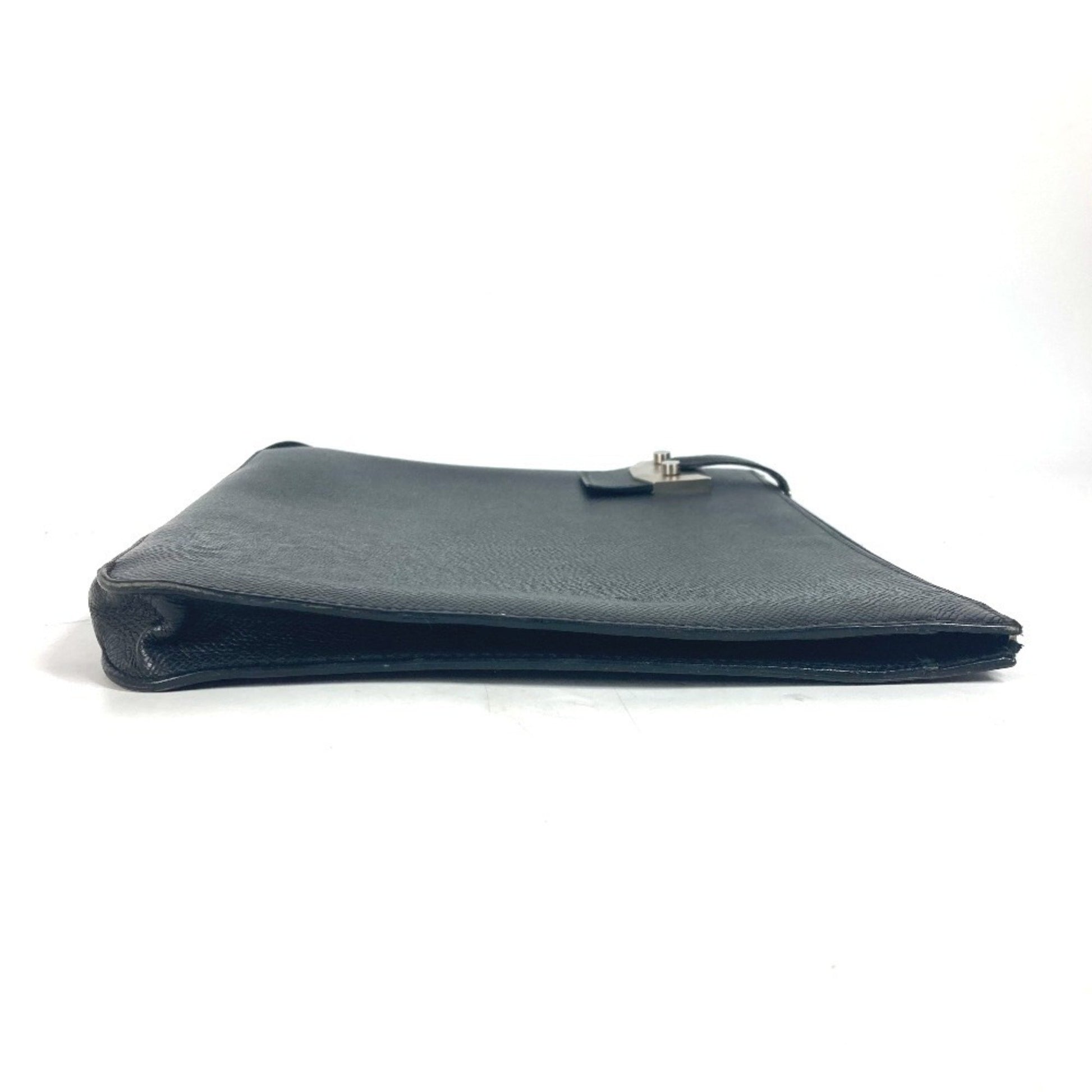 Hermès Cityhall, Black, Leather, clutch