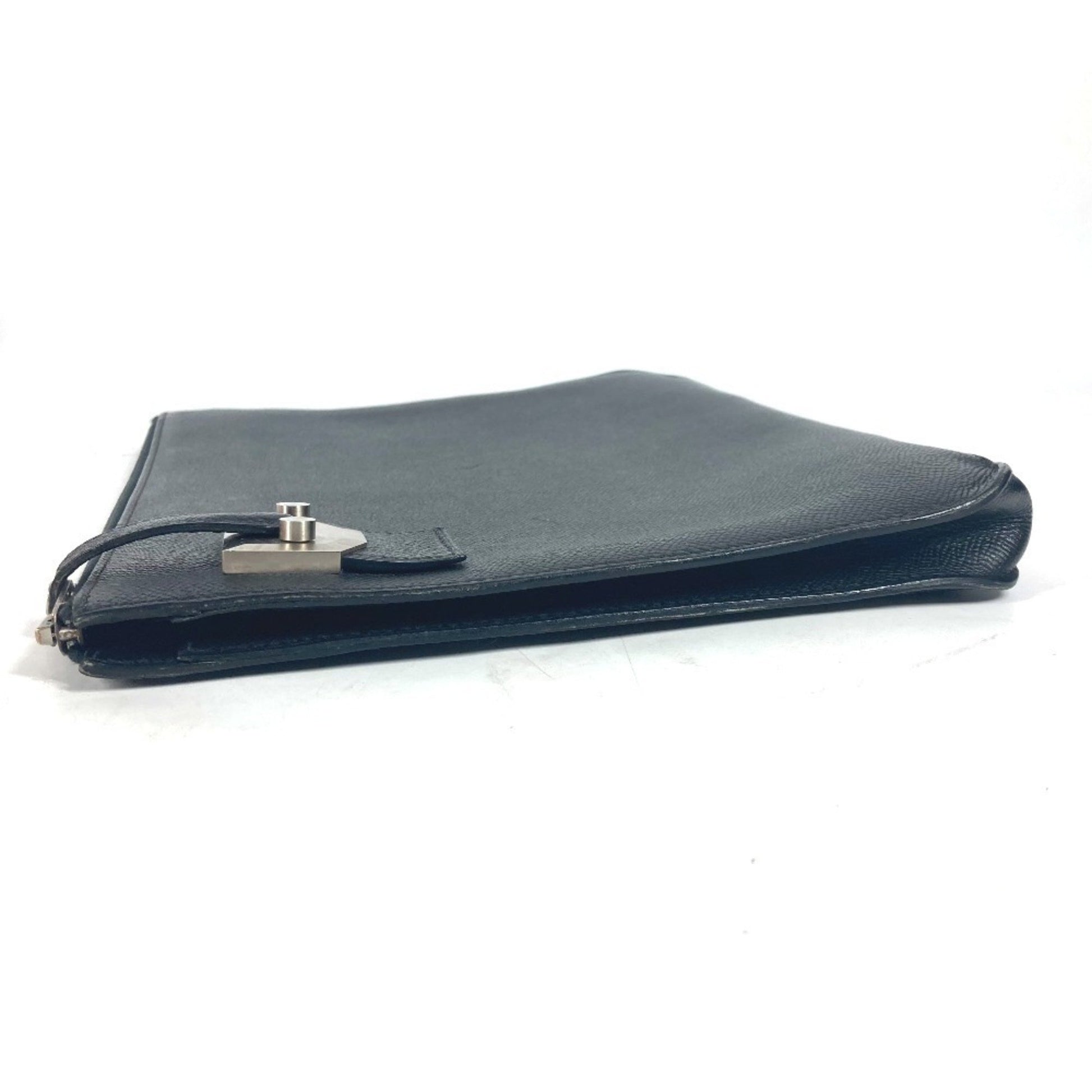 Hermès Cityhall, Black, Leather, clutch