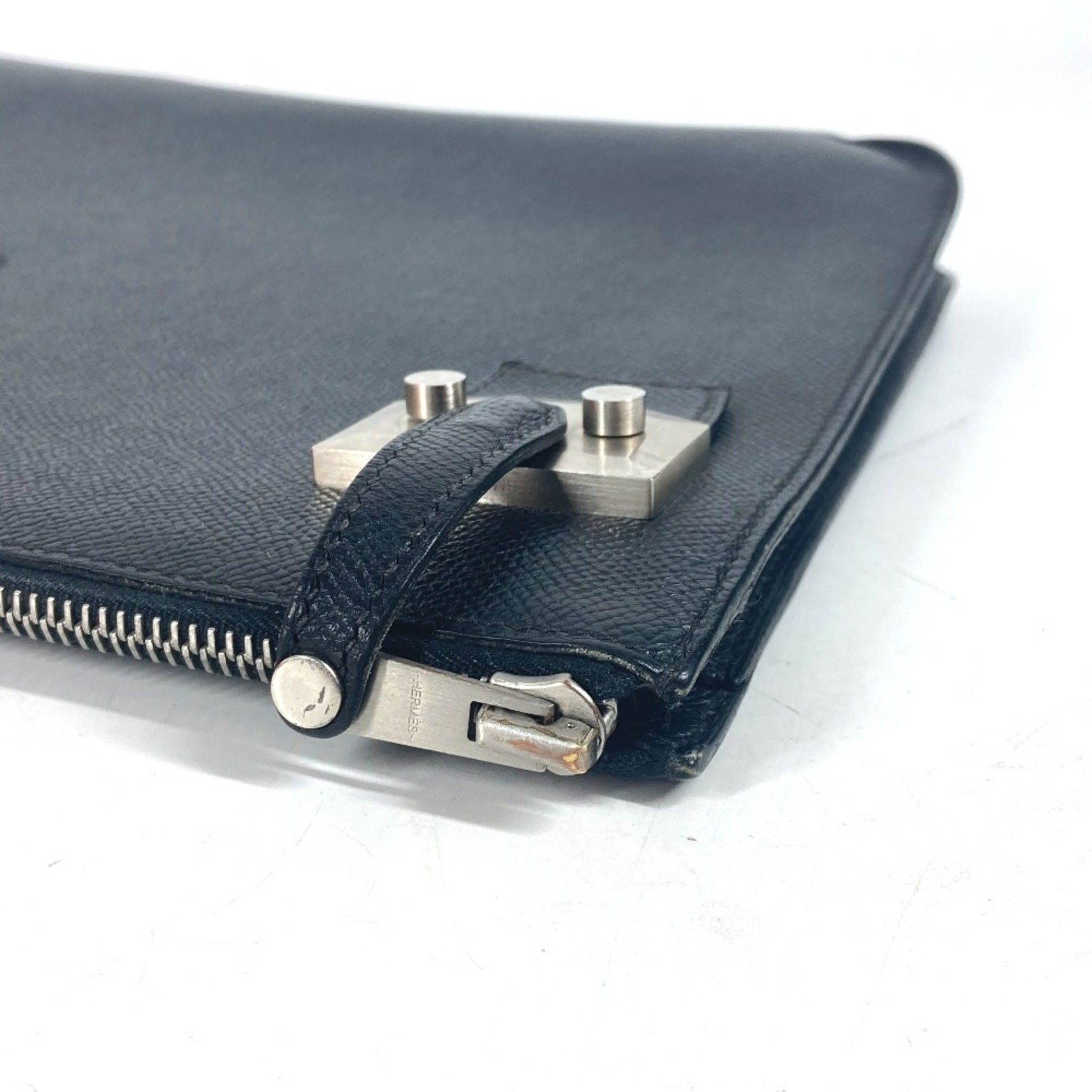 Hermès Cityhall, Black, Leather, clutch