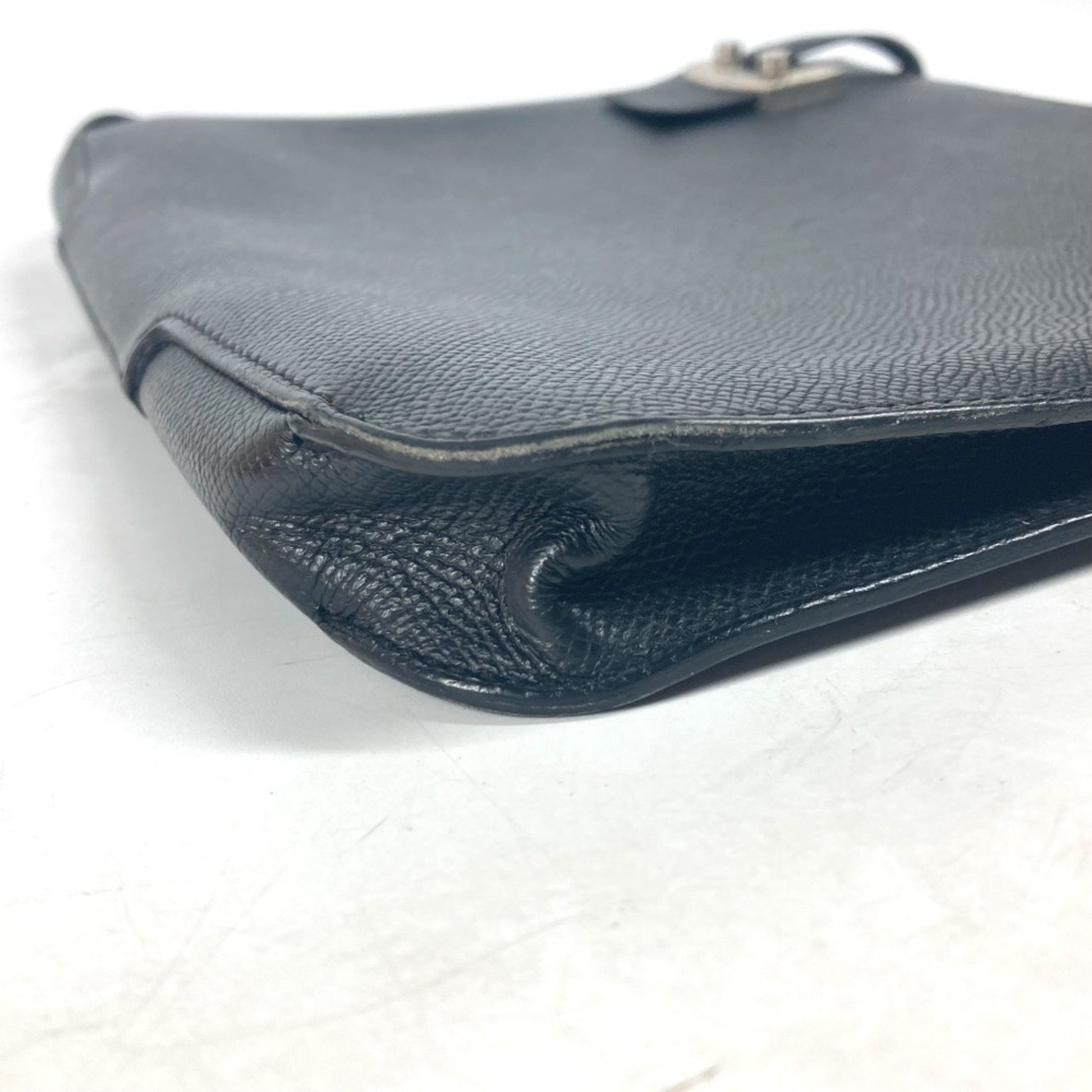 Hermès Cityhall, Black, Leather, clutch