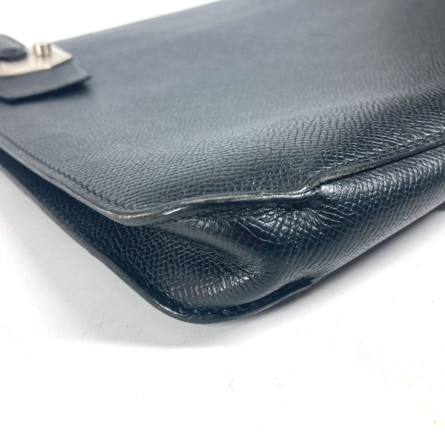 Hermès Cityhall, Black, Leather, clutch
