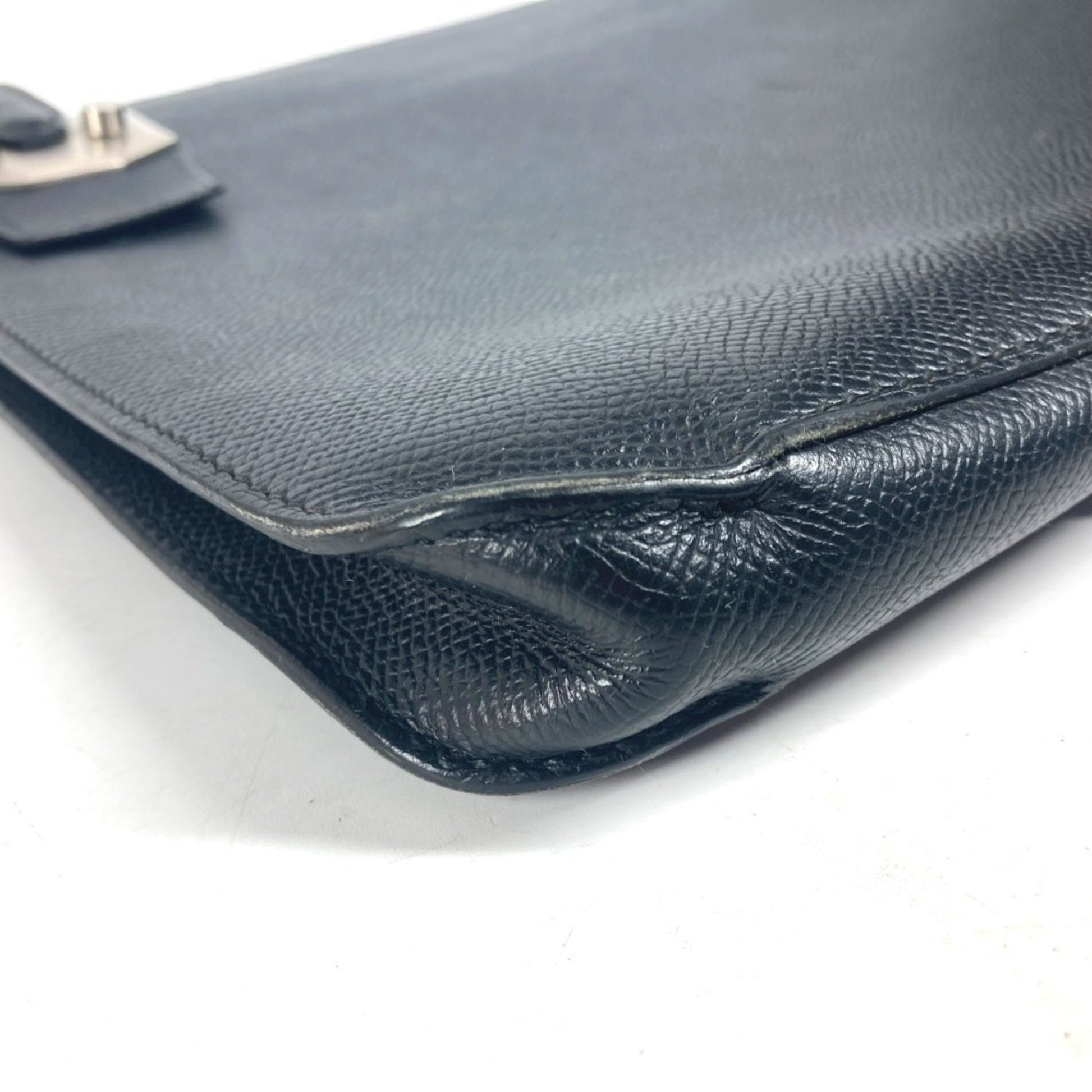 Hermès Cityhall, Black, Leather, clutch