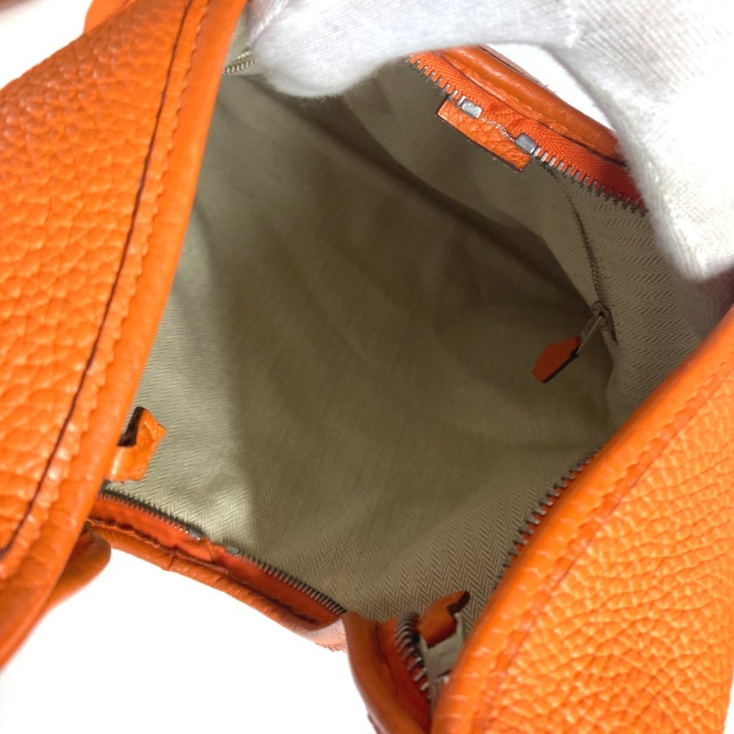 Hermès Massai, Orange, Leather, shoulder