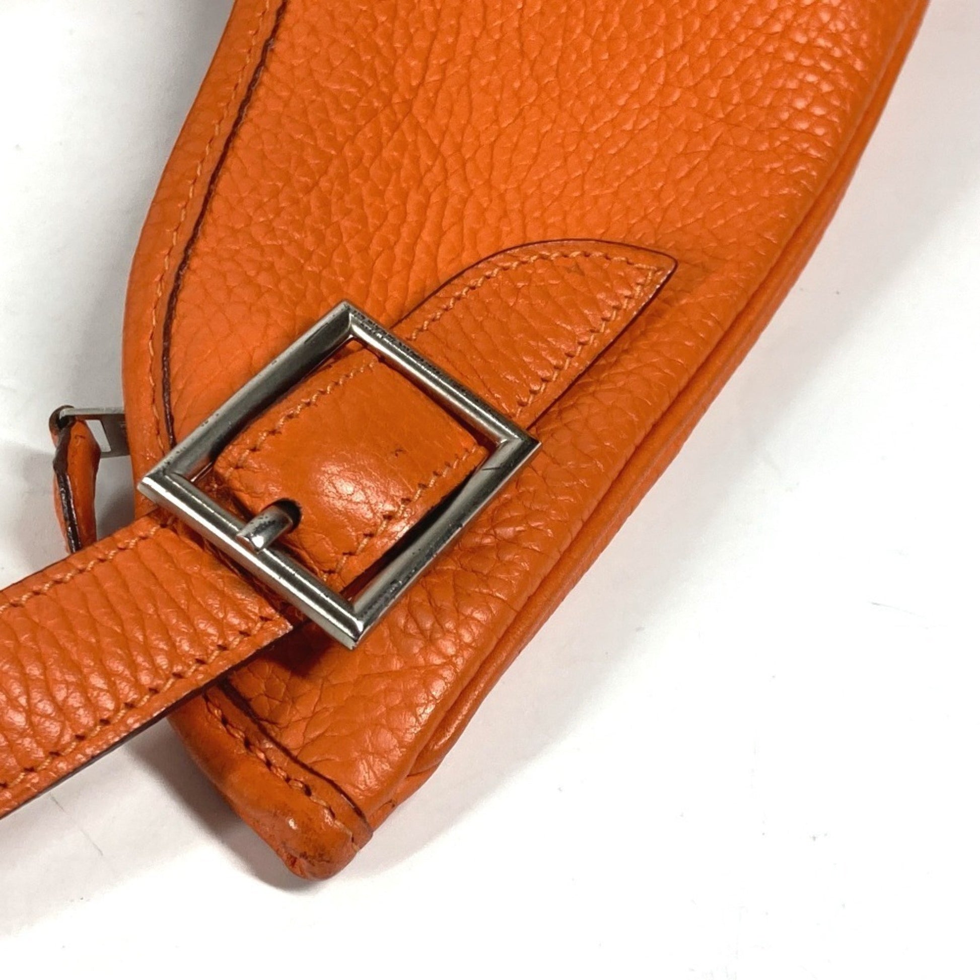 Hermès Massai, Orange, Leather, shoulder