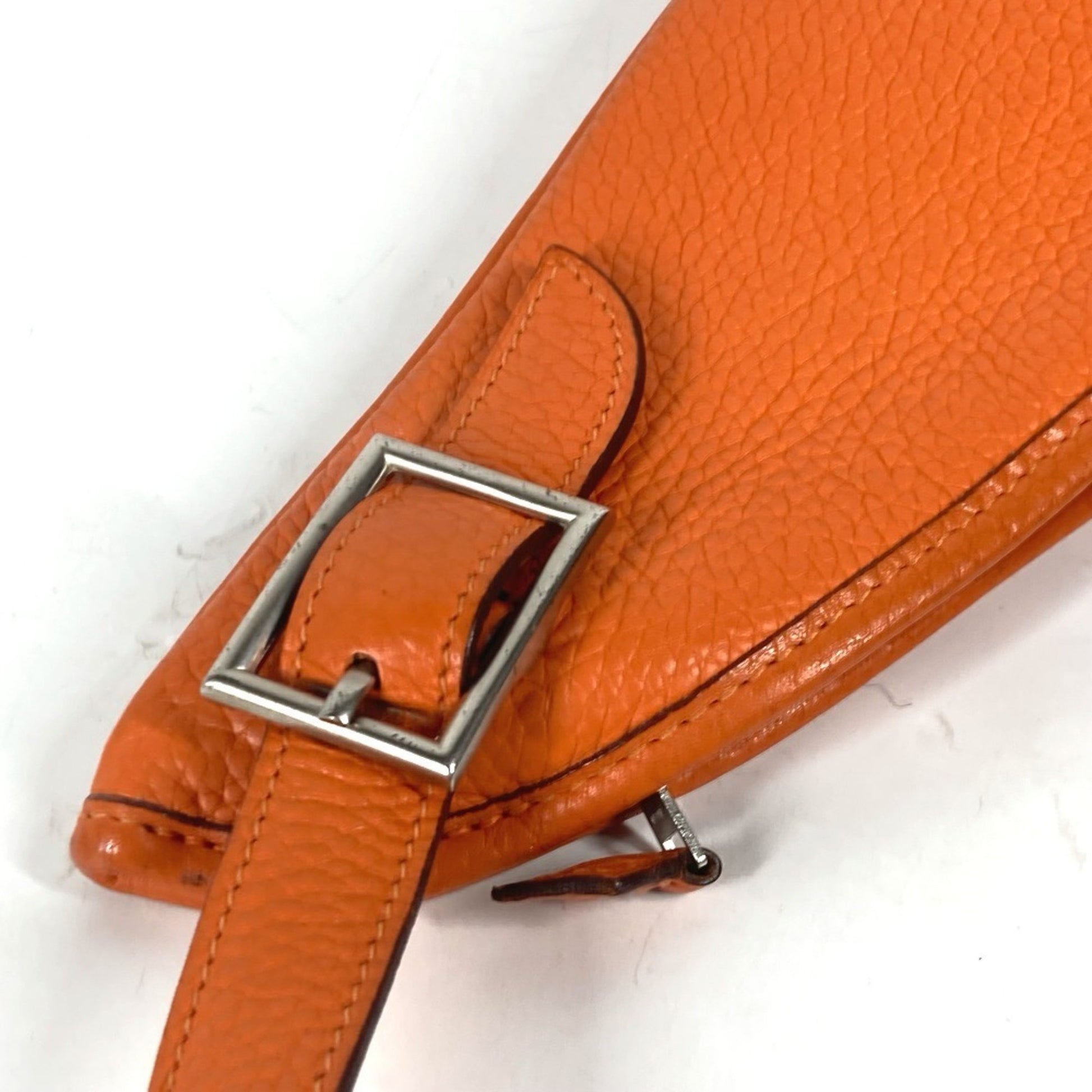 Hermès Massai, Orange, Leather, shoulder