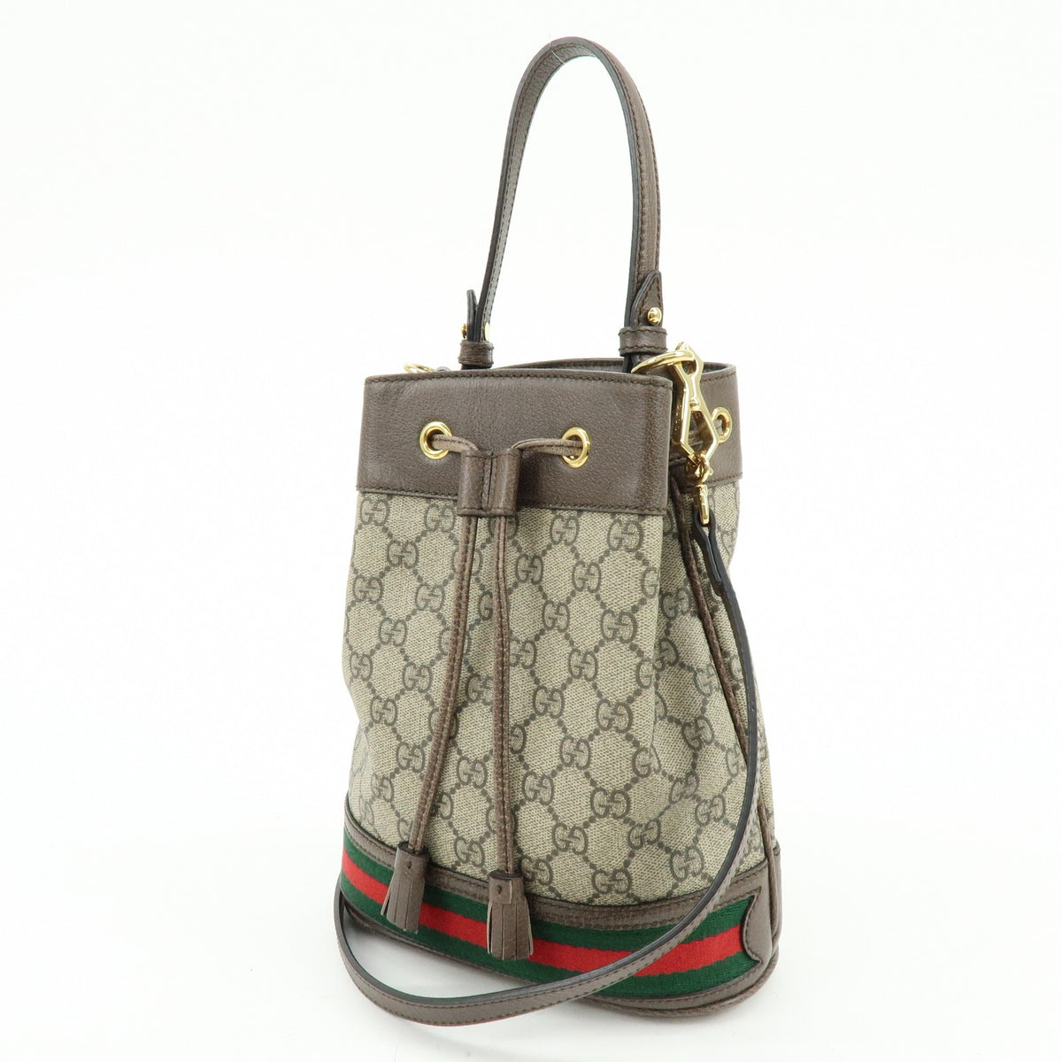 Gucci Ophidia Bucket GG Coated Canvas, Beige, Canvas, Handbag
