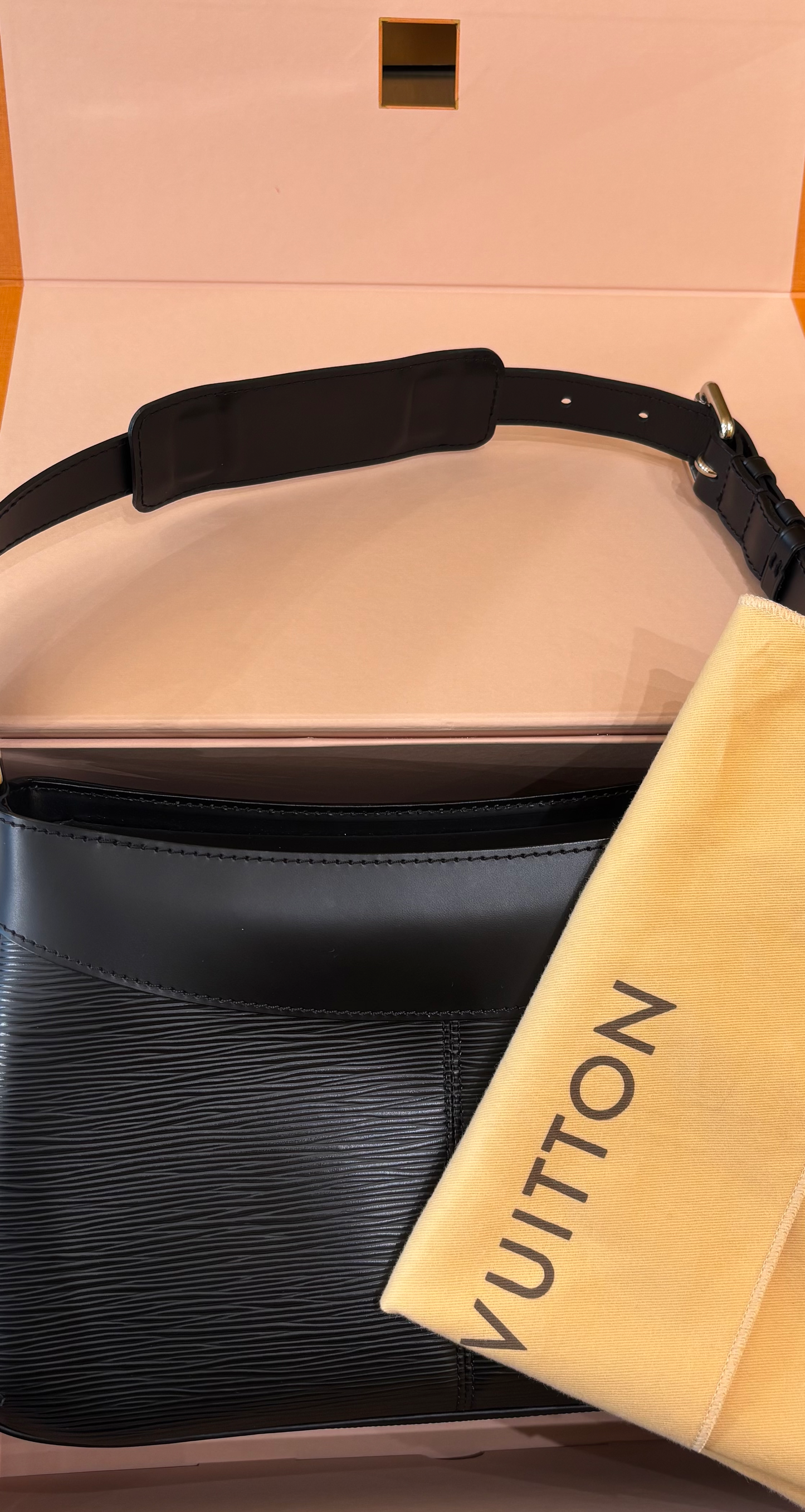 Louis Vuitton Epi Stretch Silver Fizz Epi Stretch, Black, Leather, Handbag