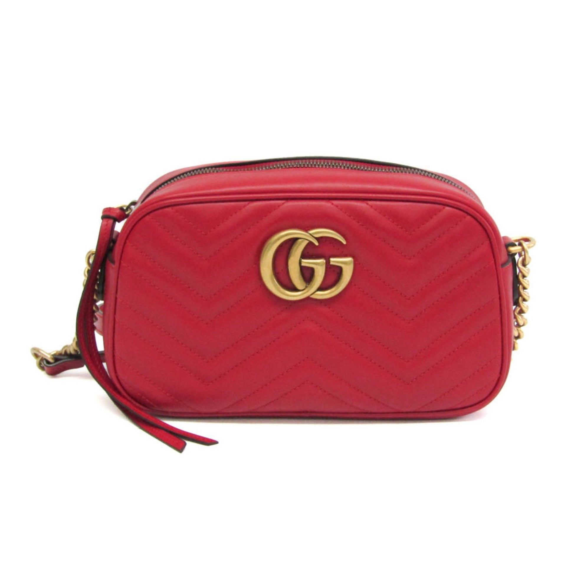 Gucci Marmont, Red, Leather, shoulder
