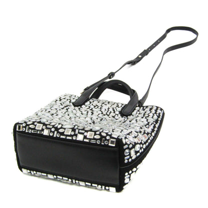 Salvatore Ferragamo Crystal, Black, Leather, tote