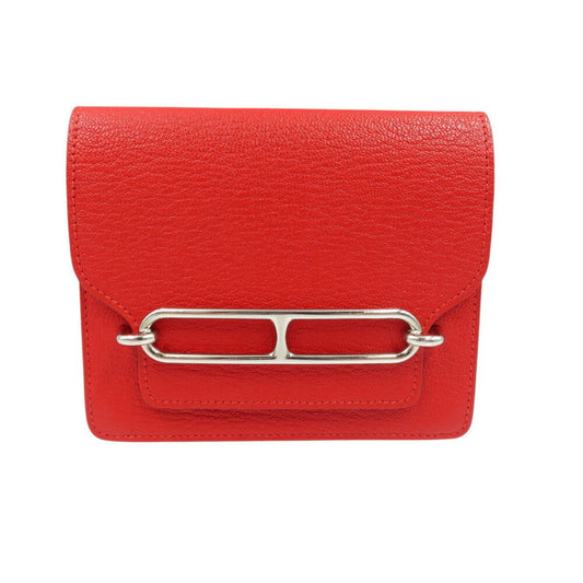 Hermès Roulis, Red, Leather, wallet