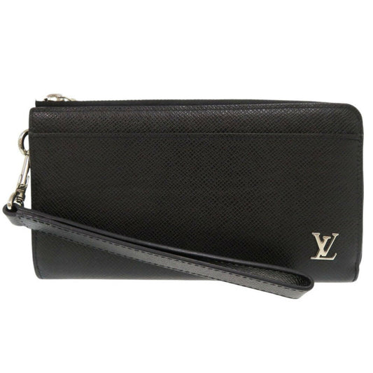 Louis Vuitton Zippy Dragonne, Black, Leather, wallet
