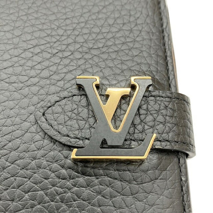 Louis Vuitton Portefeuille compact LV Vertical, Black, Leather, wallet