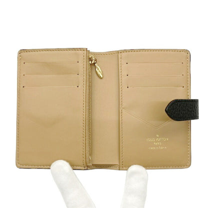 Louis Vuitton Portefeuille compact LV Vertical, Black, Leather, wallet