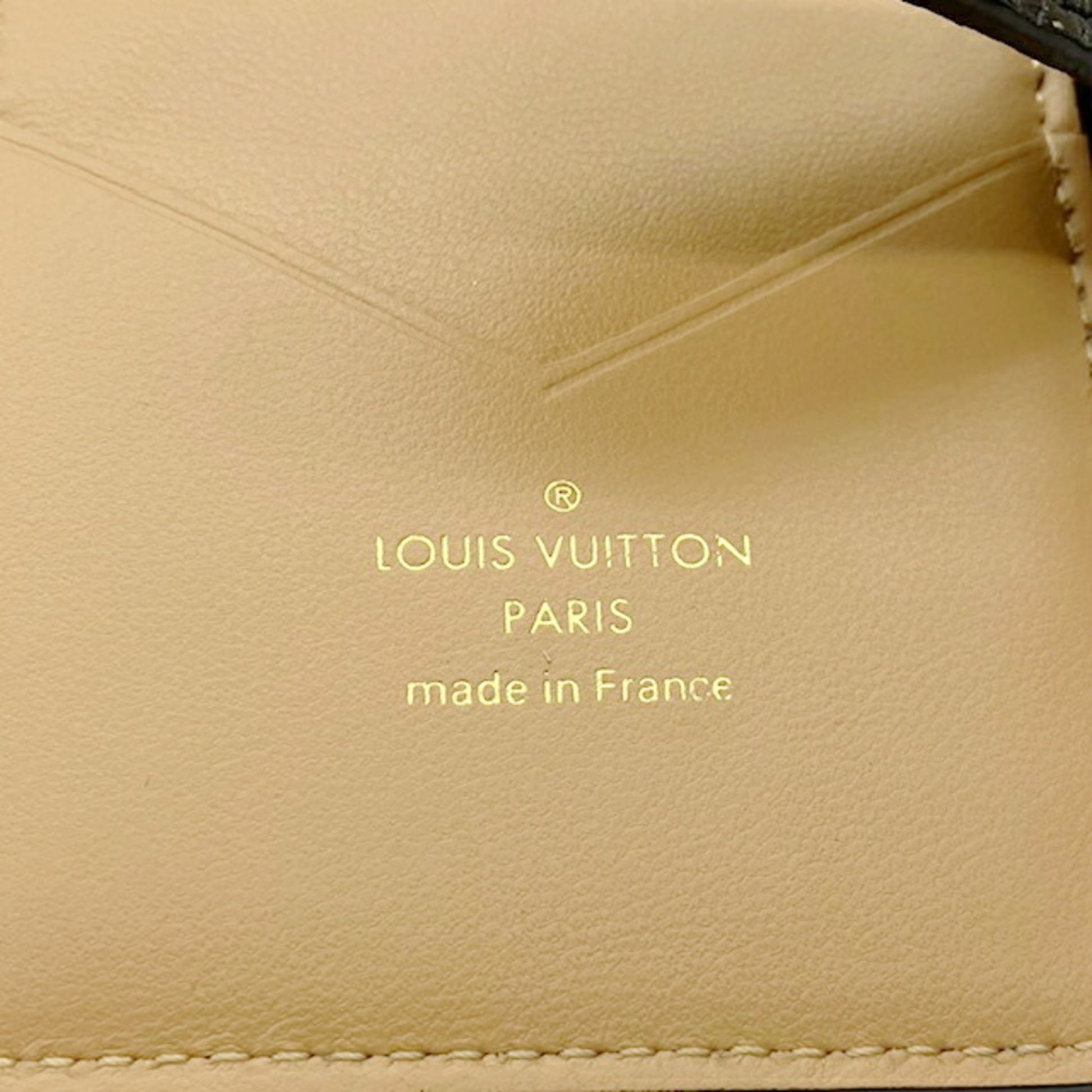 Louis Vuitton Portefeuille compact LV Vertical, Black, Leather, wallet