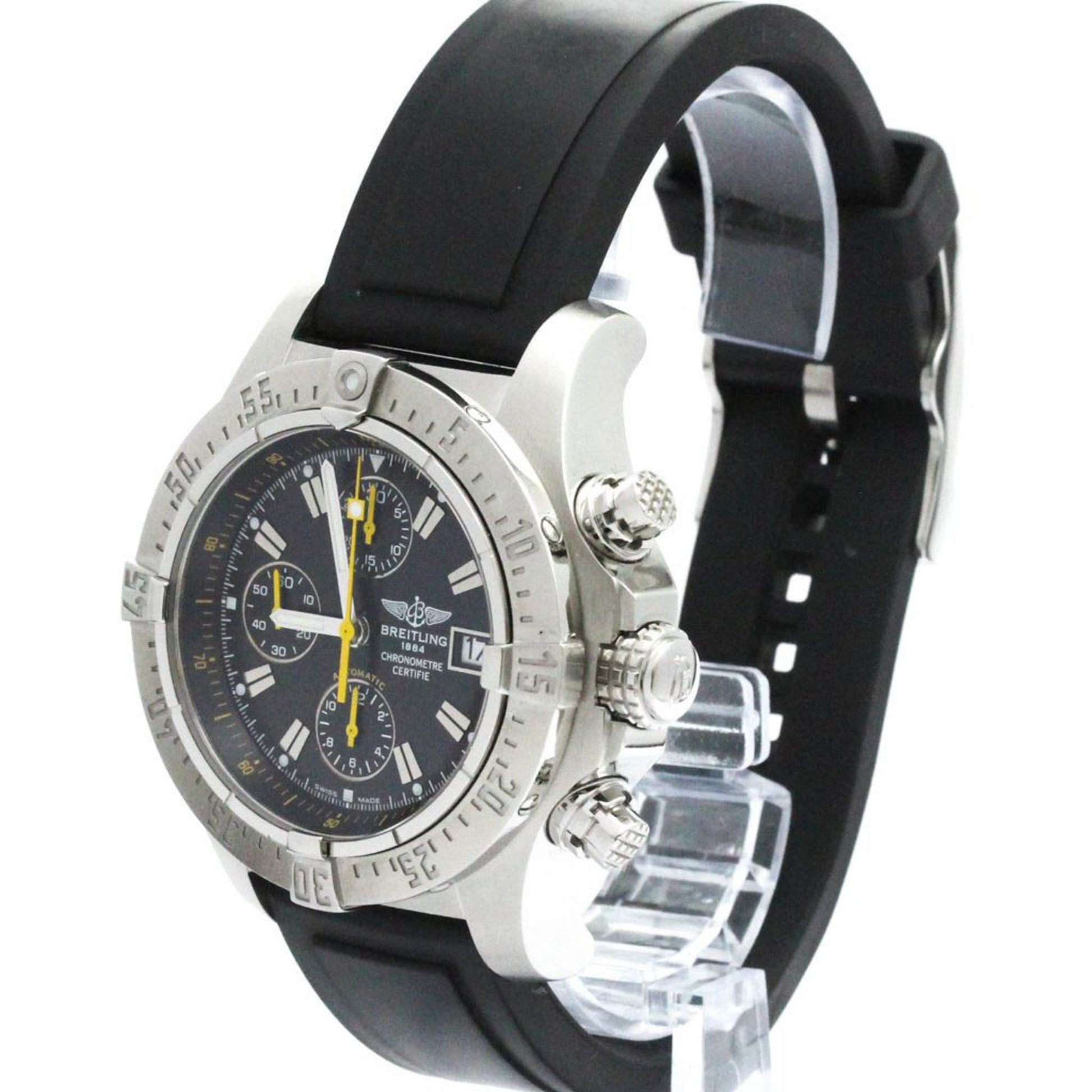 Breitling Avenger, Black, Steel, bag