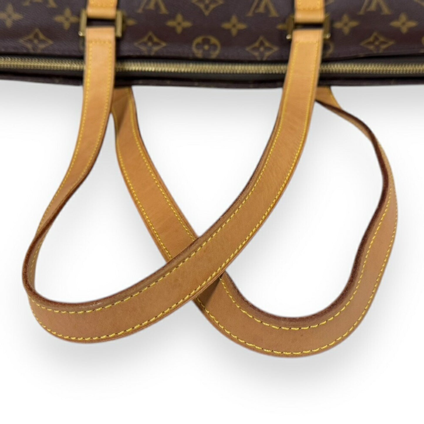 Louis Vuitton Cabas Mezzo, Brown, Canvas, tote