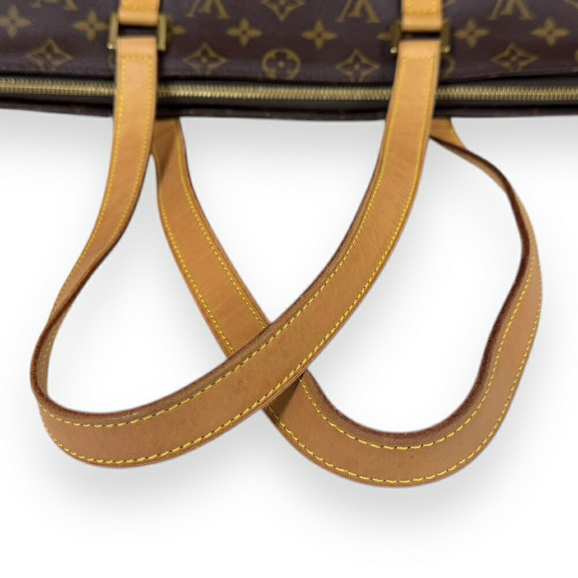 Louis Vuitton Cabas Mezzo, Brown, Canvas, tote