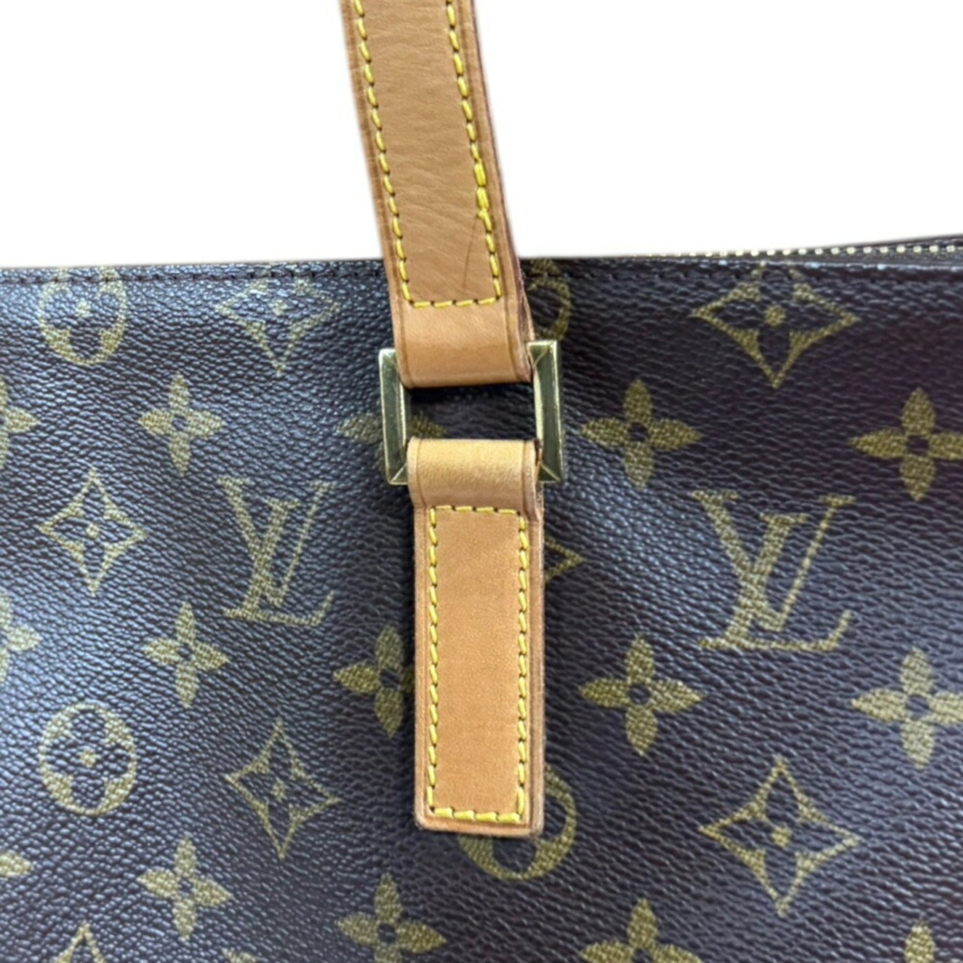 Louis Vuitton Cabas Mezzo, Brown, Canvas, tote