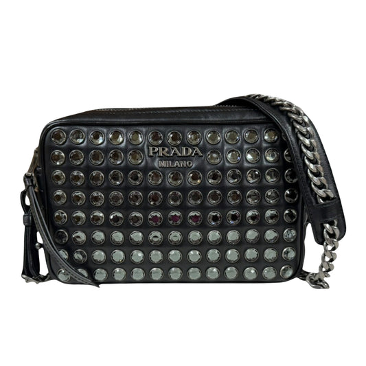Prada, Black, Leather, shoulder