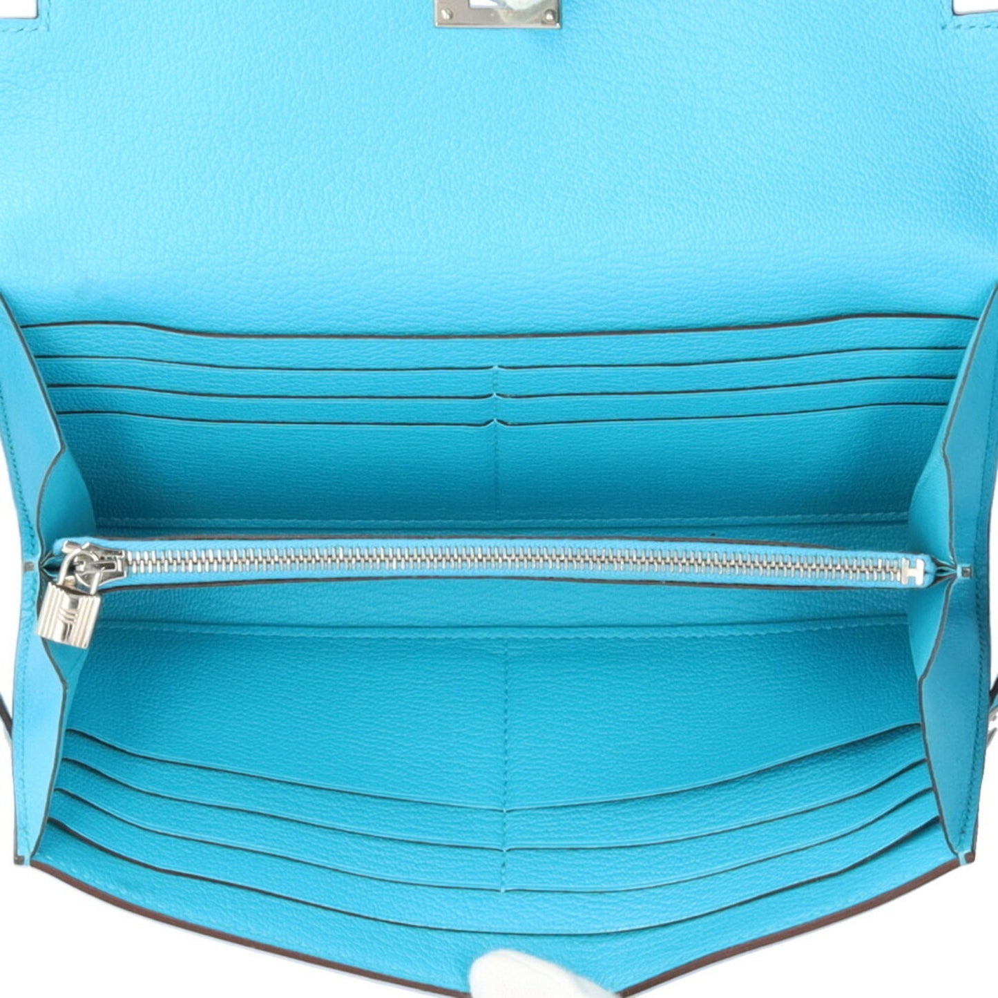 Hermès Kelly, Blue, Leather, wallet