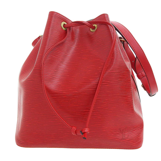 Louis Vuitton Petit Noé, Red, Leather, shoulder