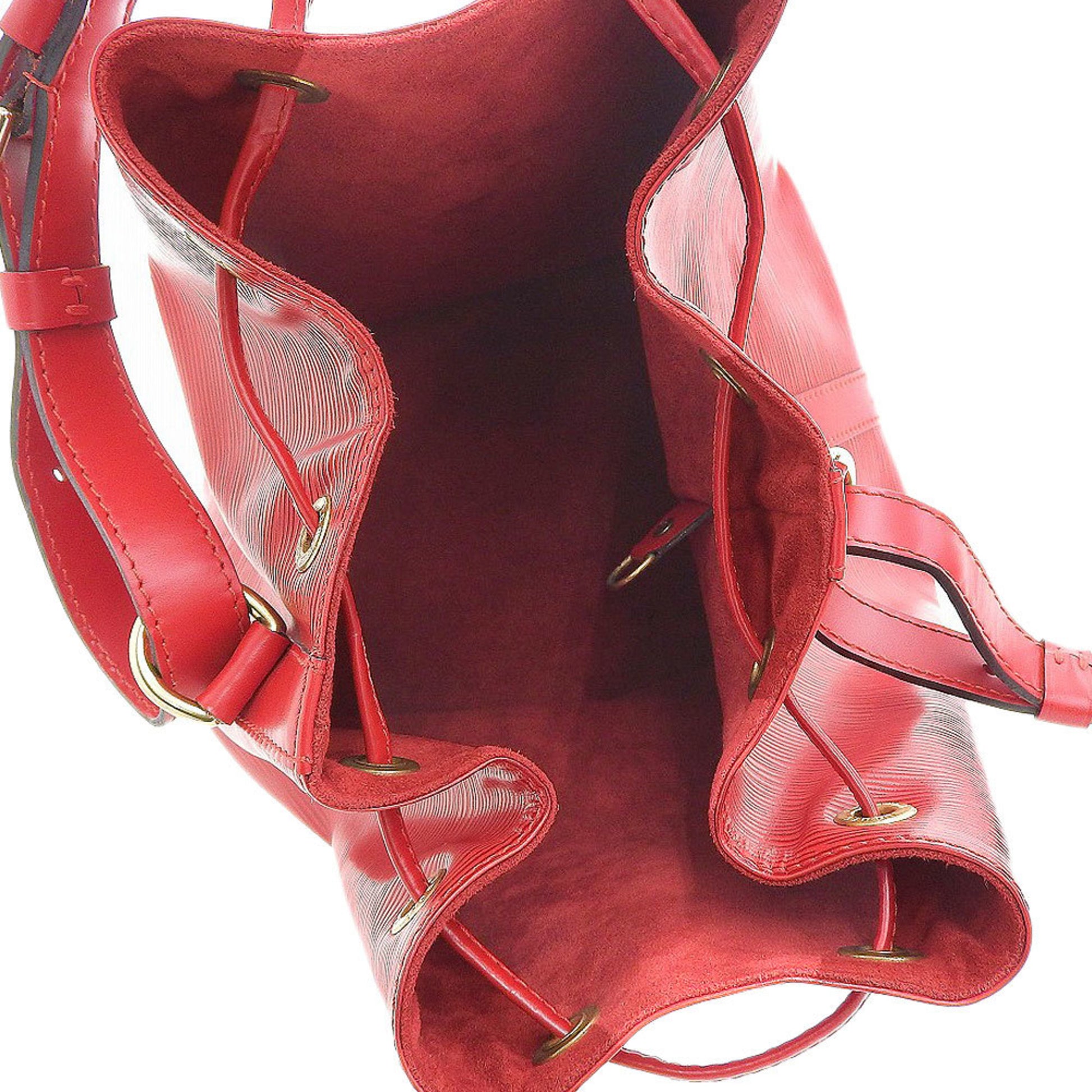 Louis Vuitton Petit Noé, Red, Leather, shoulder