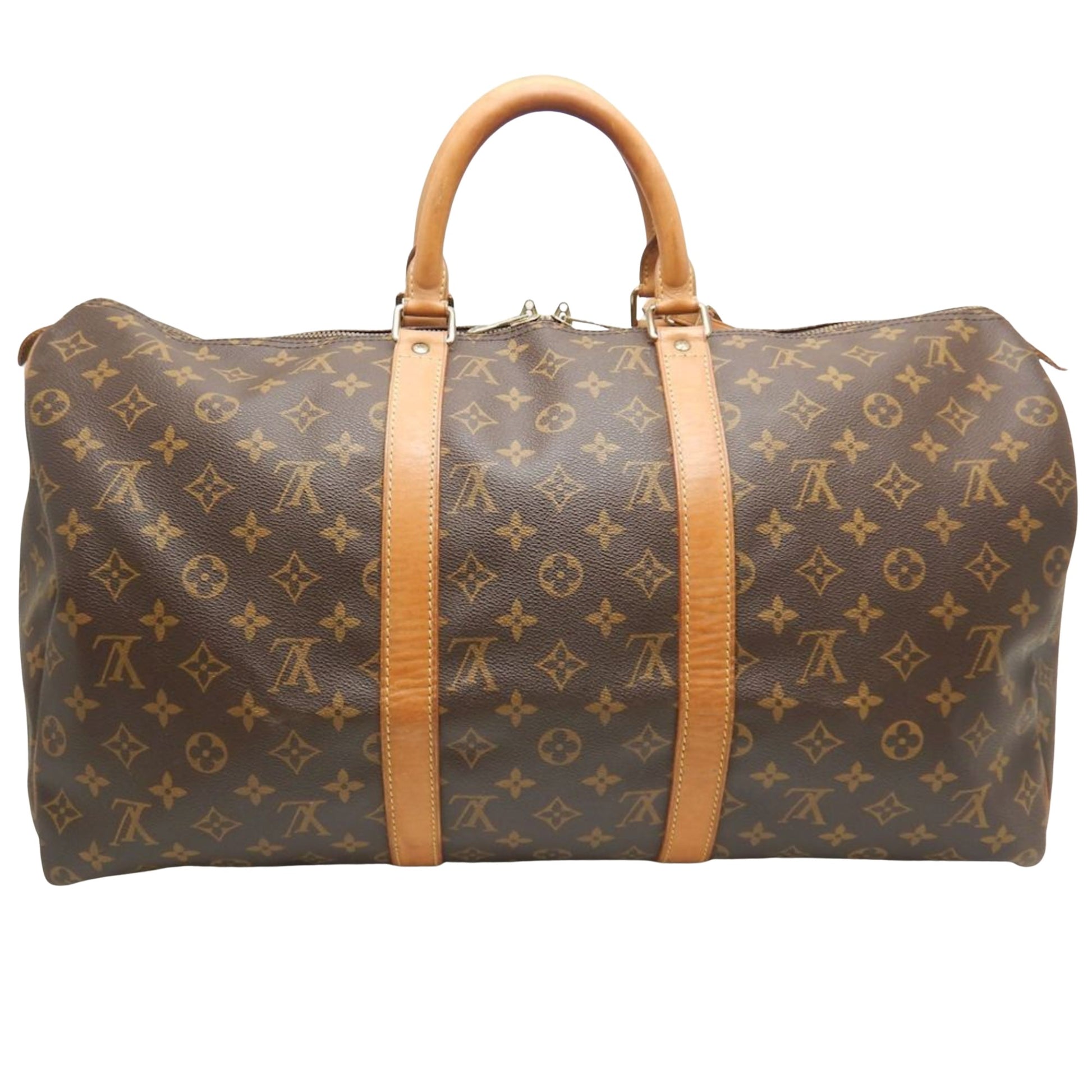 Louis Vuitton Keepall 50, Brown, Canvas, travel
