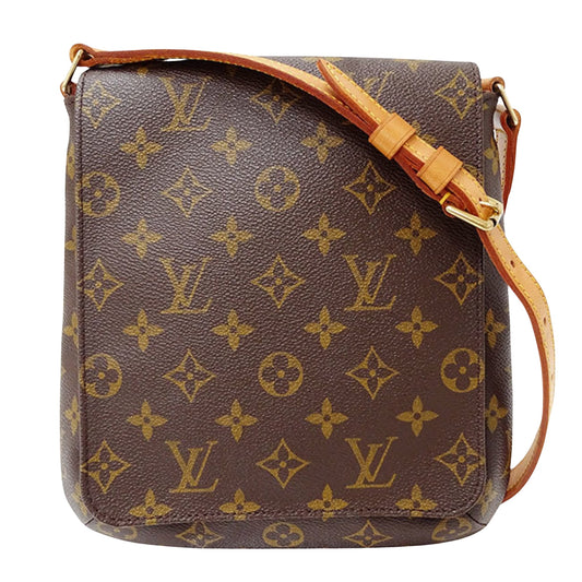Louis Vuitton Musette Salsa, Brown, Canvas, shoulder