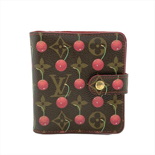 Louis Vuitton Compact zip, Brown, Canvas, wallet