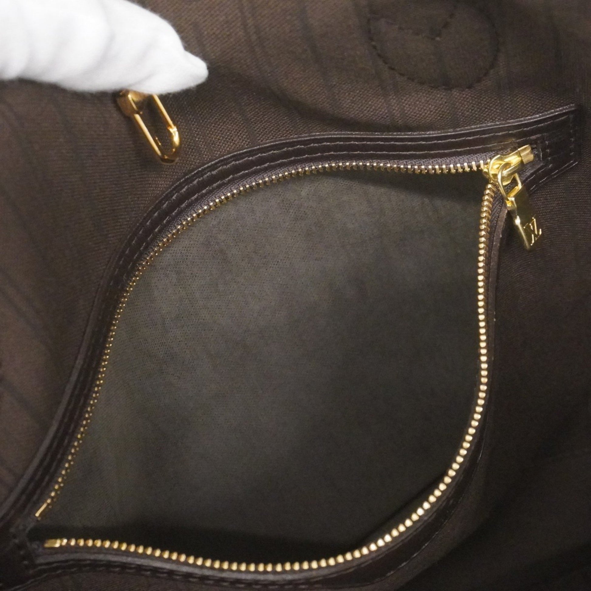 Louis Vuitton Neverfull MM, Brown, Canvas, tote