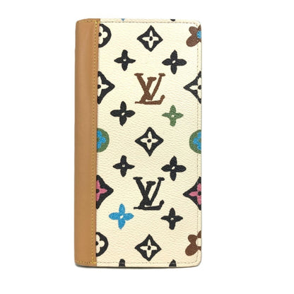 Louis Vuitton Brazza, White, Leather, wallet