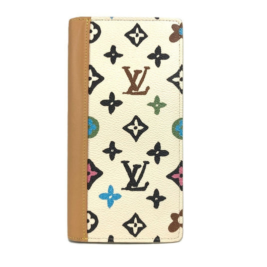 Louis Vuitton Brazza, White, Leather, wallet