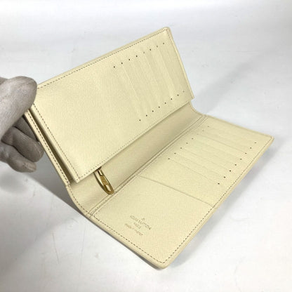 Louis Vuitton Brazza, White, Leather, wallet