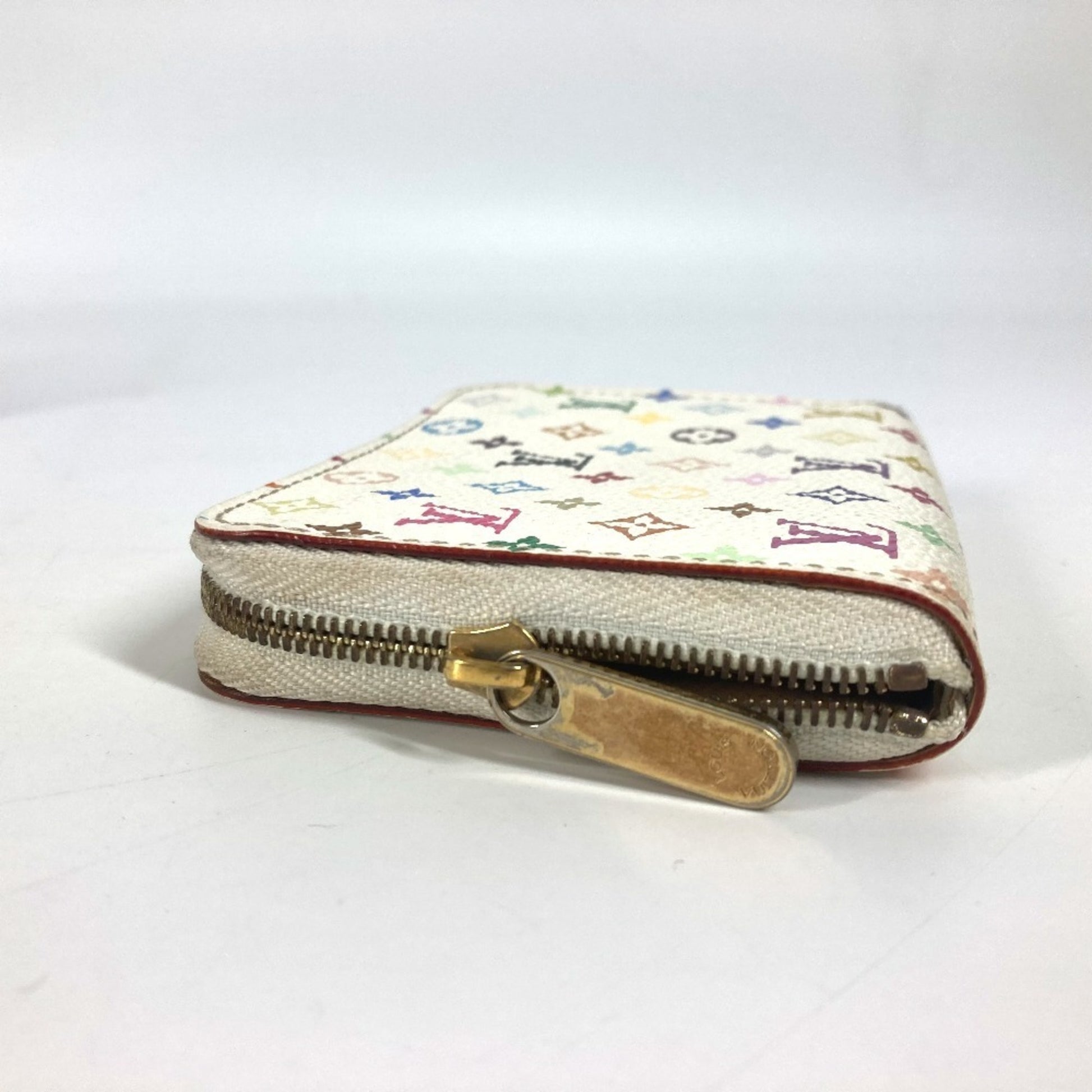 Louis Vuitton Zippy coin purse, White, Canvas, wallet