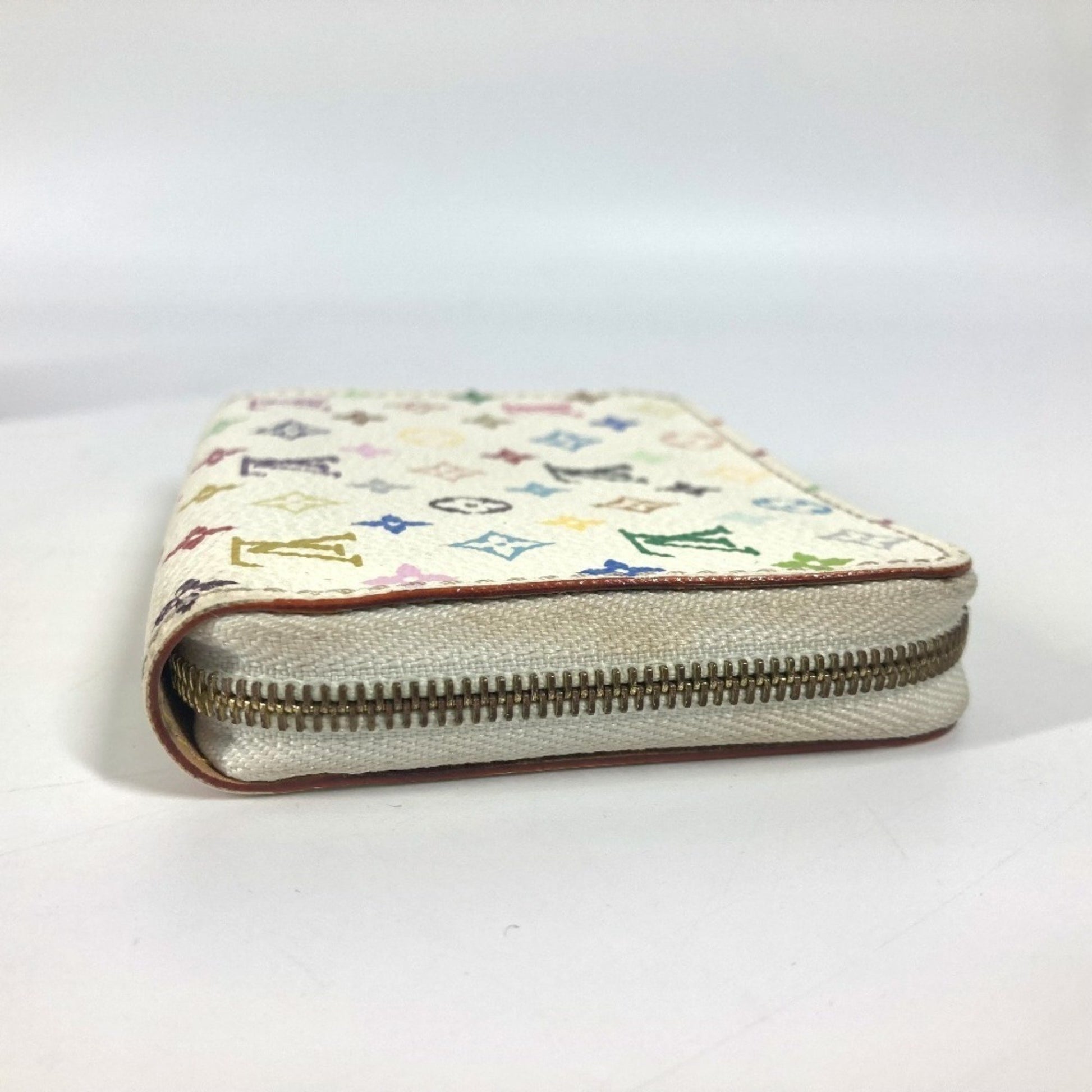 Louis Vuitton Zippy coin purse, White, Canvas, wallet