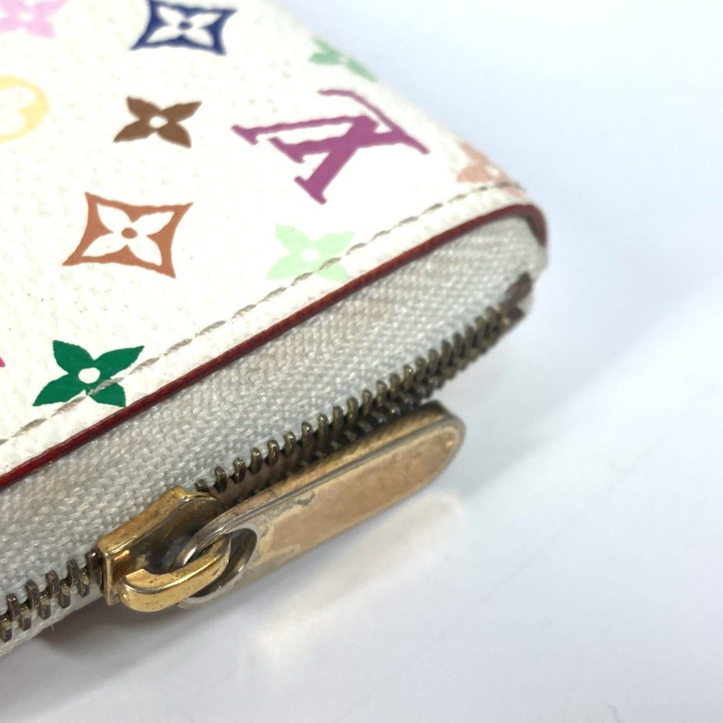 Louis Vuitton Zippy coin purse, White, Canvas, wallet