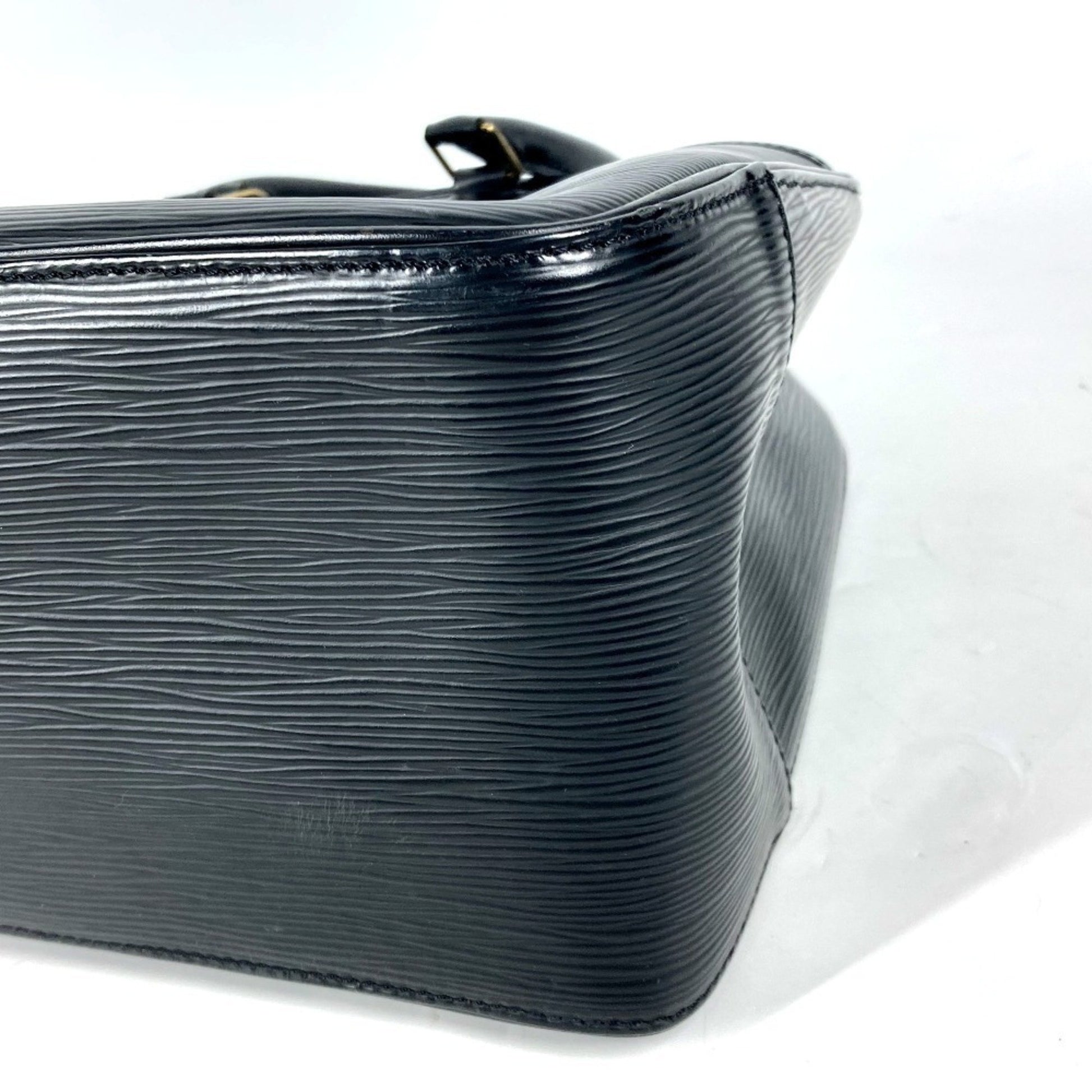 Louis Vuitton Deauville, Black, Leather, handbag