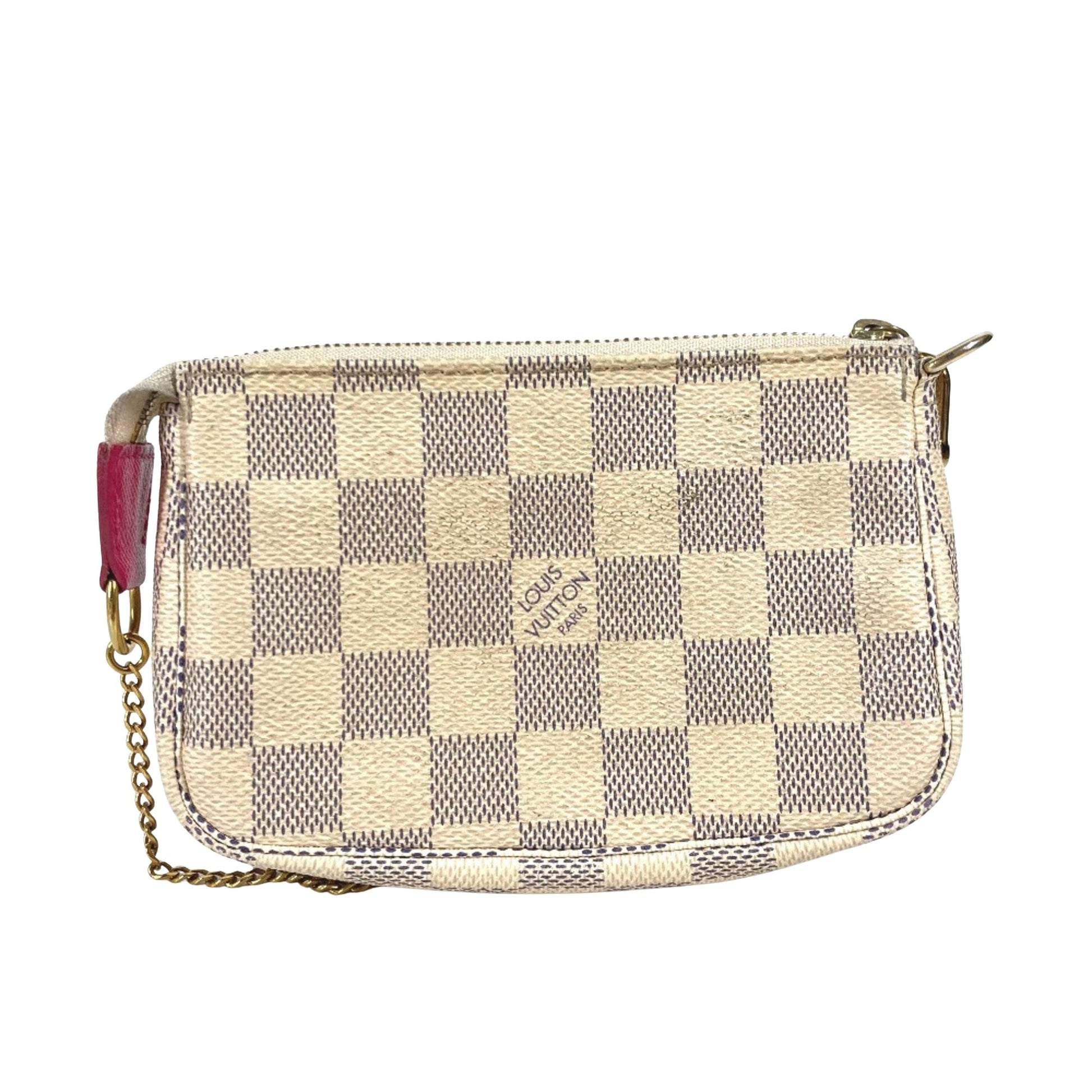 Louis Vuitton Mini Pochette Accessoires, White, Canvas, handbag
