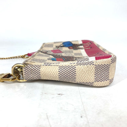 Louis Vuitton Mini Pochette Accessoires, White, Canvas, handbag