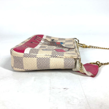 Louis Vuitton Mini Pochette Accessoires, White, Canvas, handbag