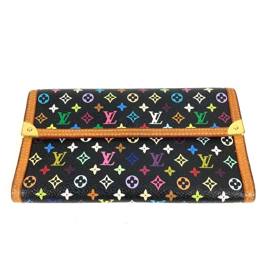 Louis Vuitton Porte tresor international, Black, Canvas, wallet