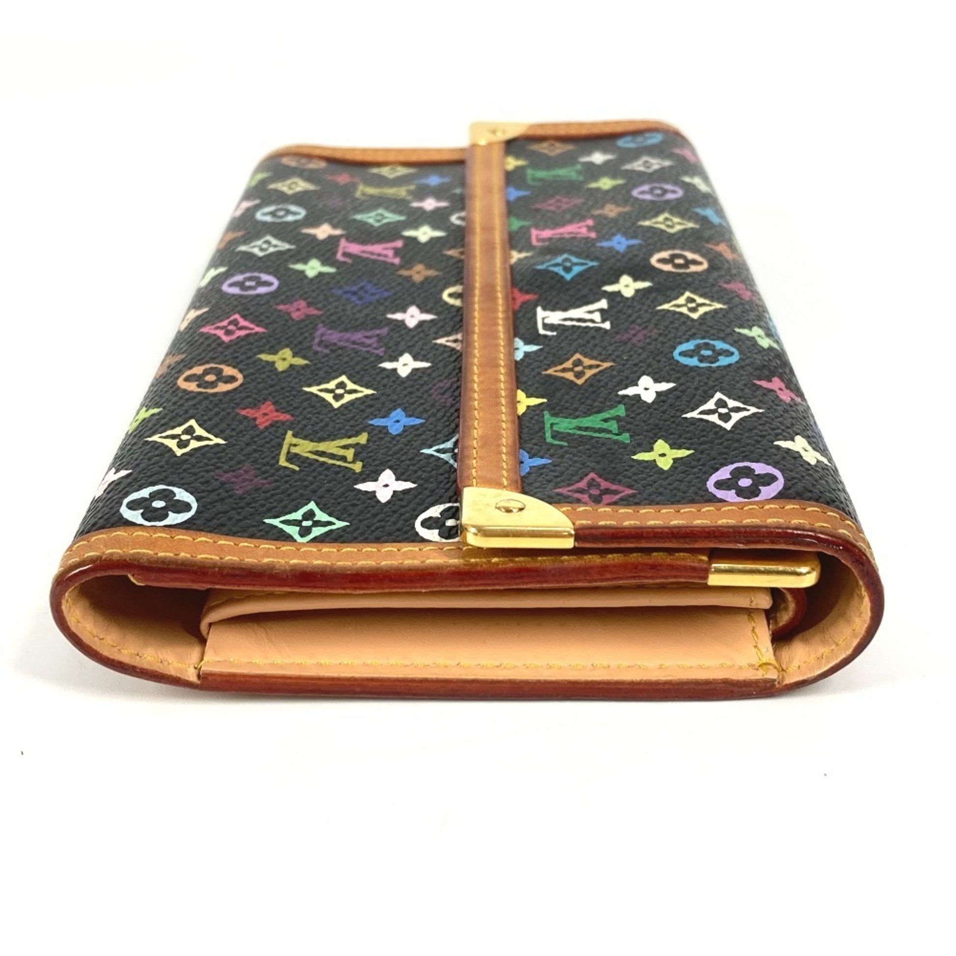 Louis Vuitton Porte tresor international, Black, Canvas, wallet