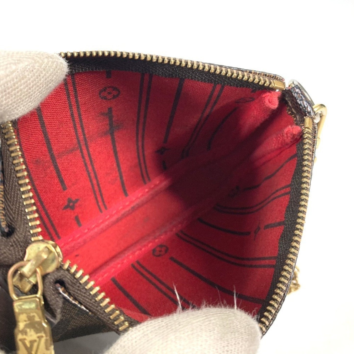 Louis Vuitton Mini Pochette Accessoires, Brown, Canvas, clutch