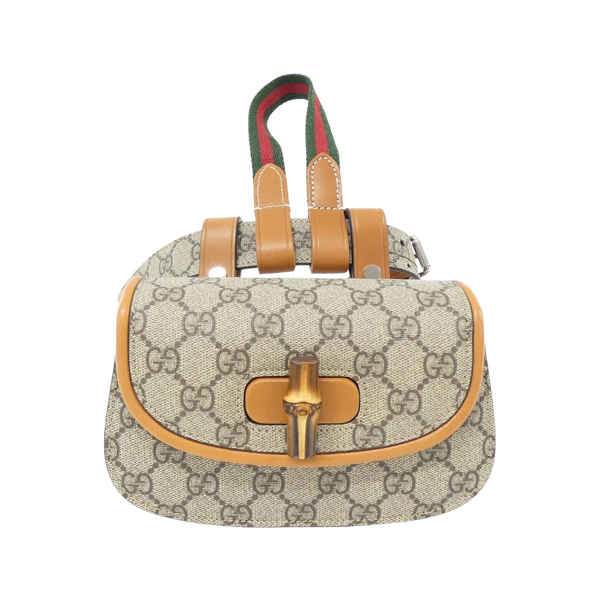 Gucci Bamboo, Beige, Leather, clutch