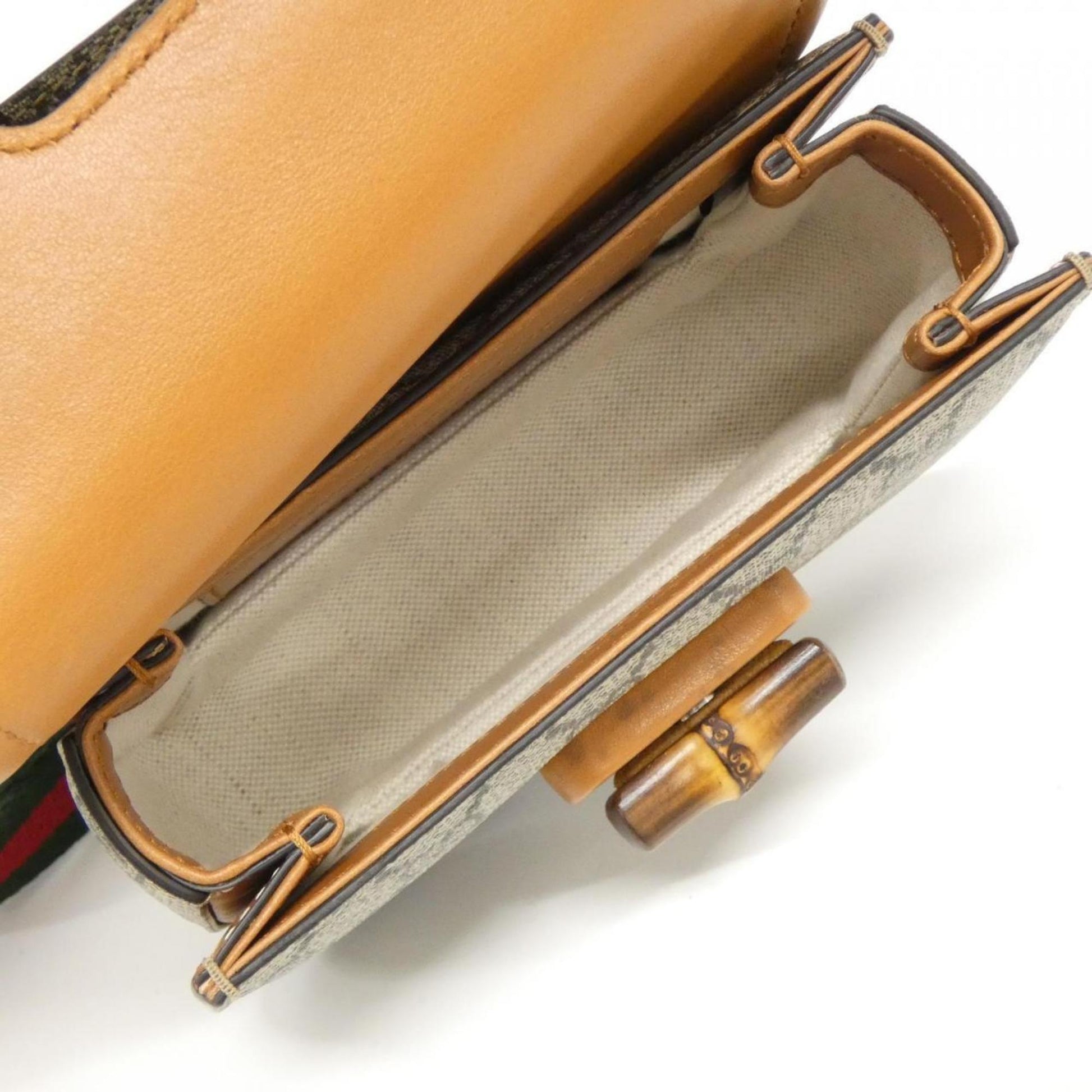 Gucci Bamboo, Beige, Leather, clutch