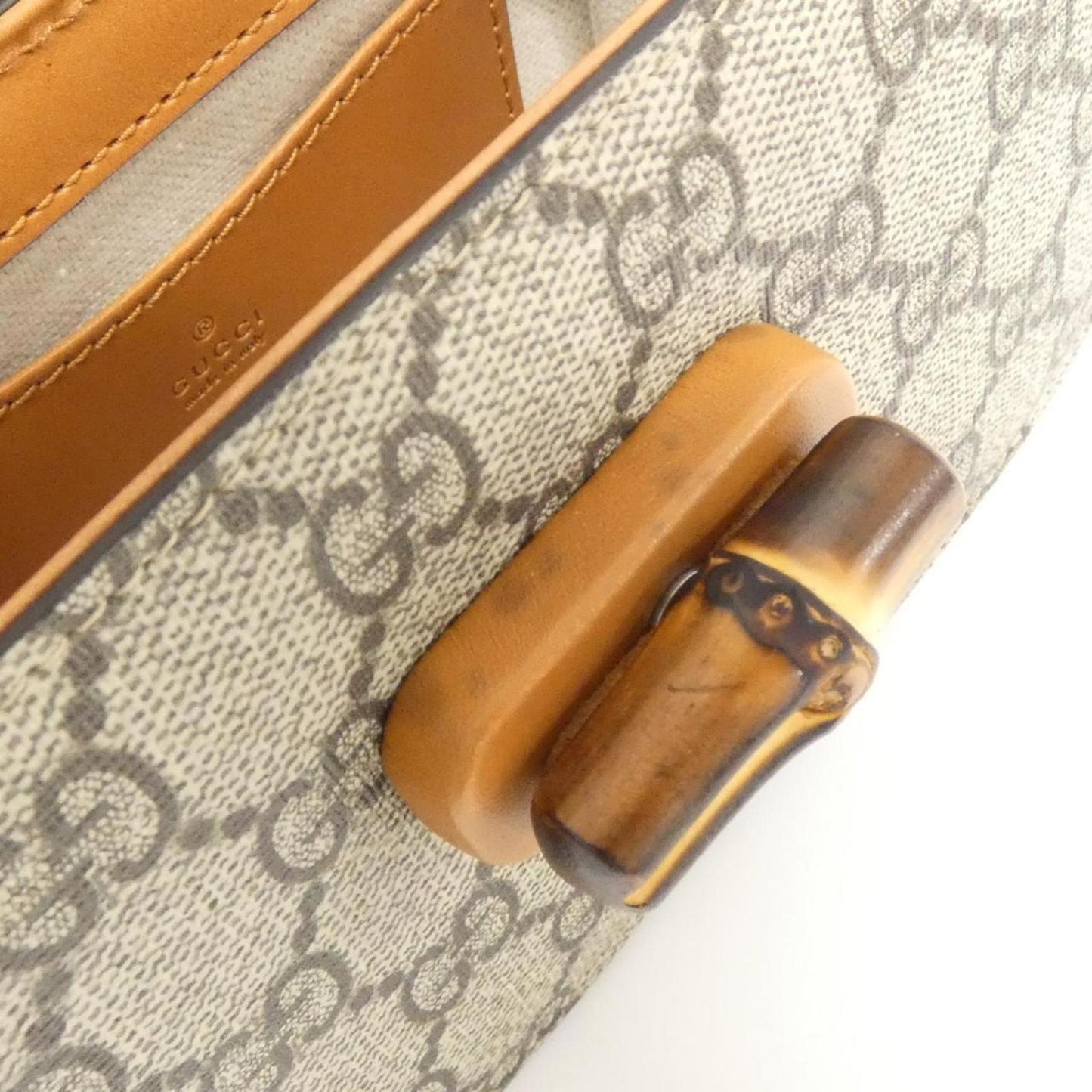 Gucci Bamboo, Beige, Leather, clutch
