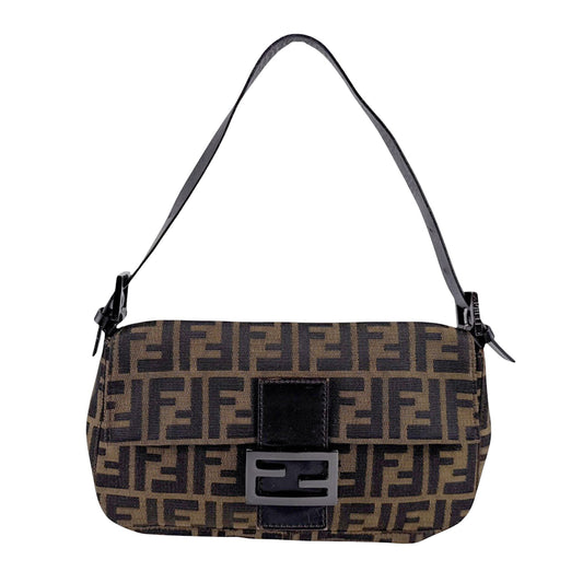 Fendi Zucca, Brown, Canvas, handbag