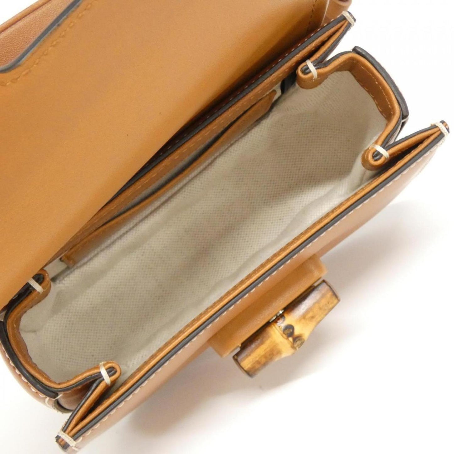 Gucci Bamboo, Brown, Leather, clutch