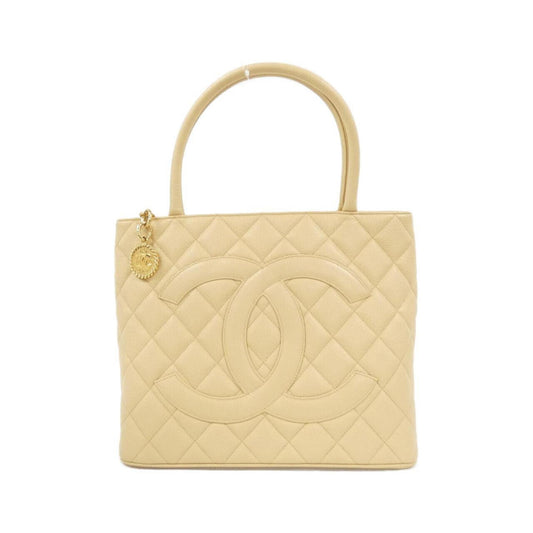 Chanel Medaillon, Beige, Leather, handbag